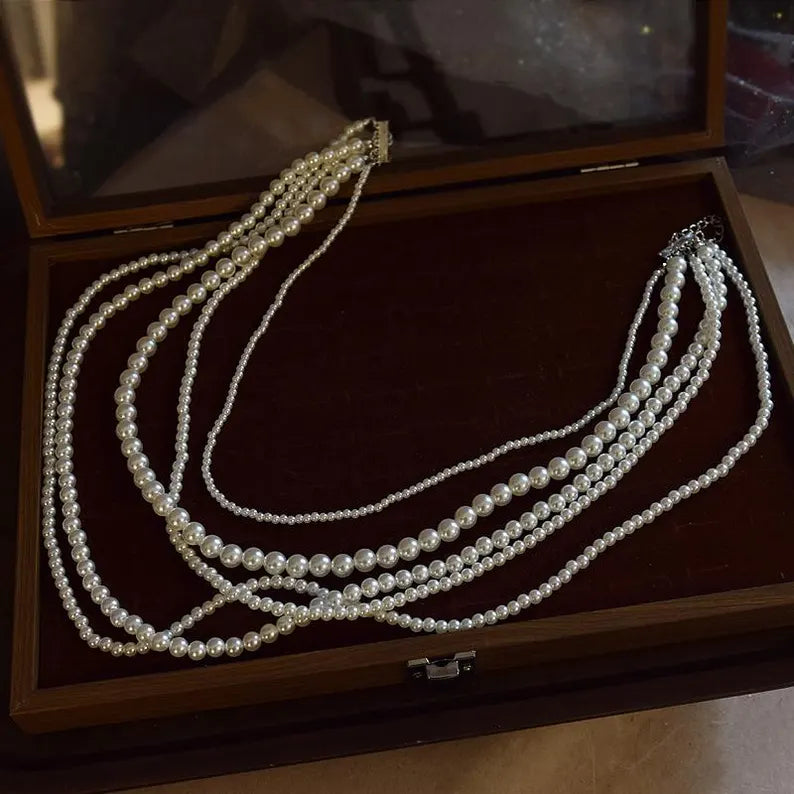 Elegant Layered Pearl Necklace