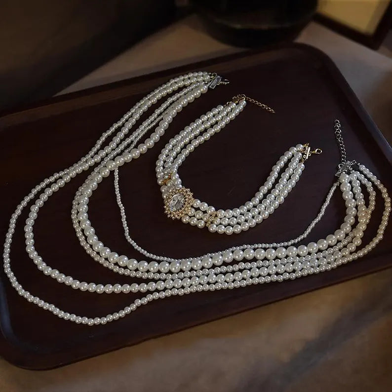 Elegant Layered Pearl Necklace